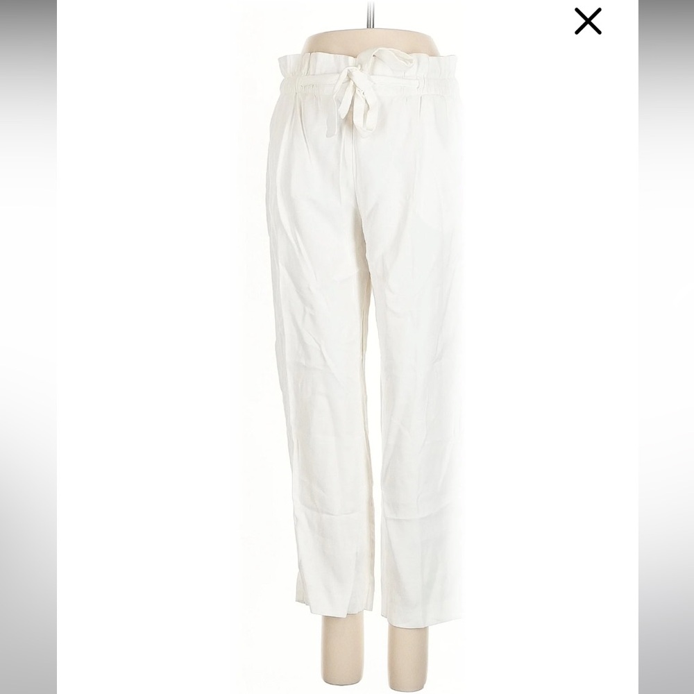 Zara TRF Paper Bag Belted Waist Straight Leg Pants